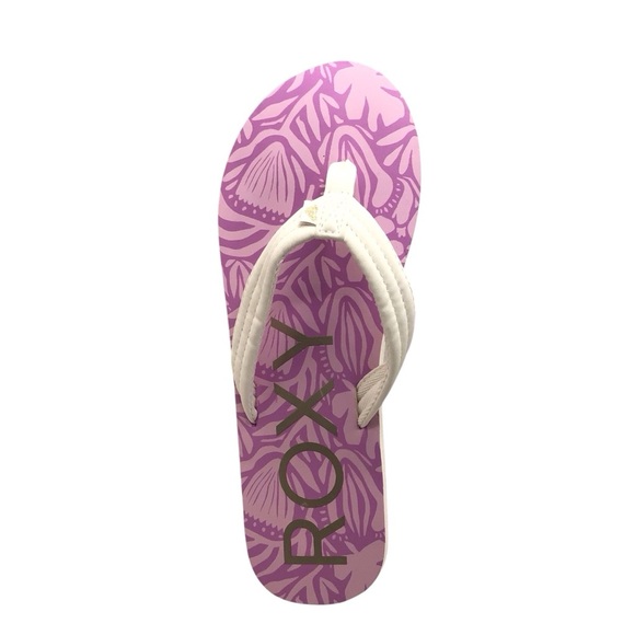 Roxy Womens White Faux Leather Thong Flip Flop Choose Size - Picture 4 of 9